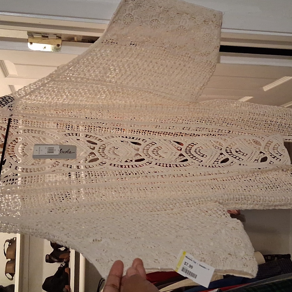 Moda Cream Open-Knit Cardigan - Picture 5 of 6